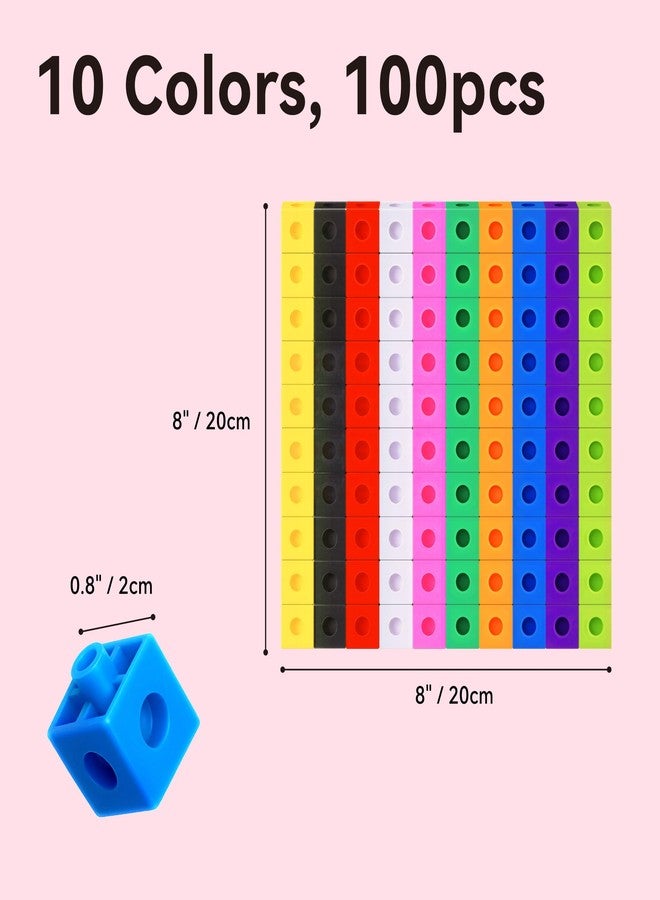 Dotimo kids Dotimo 100PCS Math Linking Cubes, Math Cubes for Kids Ages 4-8, Counting Snap Cubes Manipulatives with 10 Colors, Preschool Learning Activities, Classroom Supplies & Homeschool - Image 4